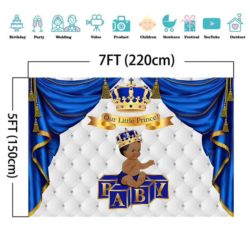 خلفية استحمام الطفل الملكي العرقية الأمير الصغير الذهبي نمت خلفية الصورة الأزرق الملكي والفضي الخلفيات الزينة