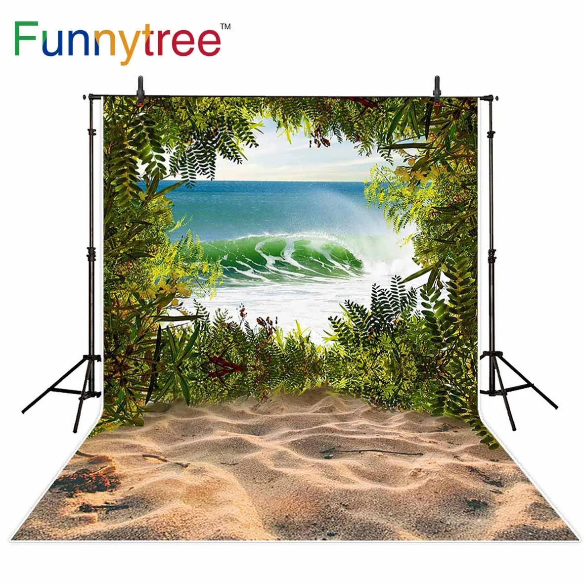 Funnytree backdrop for photographic studio beach sea leaves spring nature professional background photocall photo prop