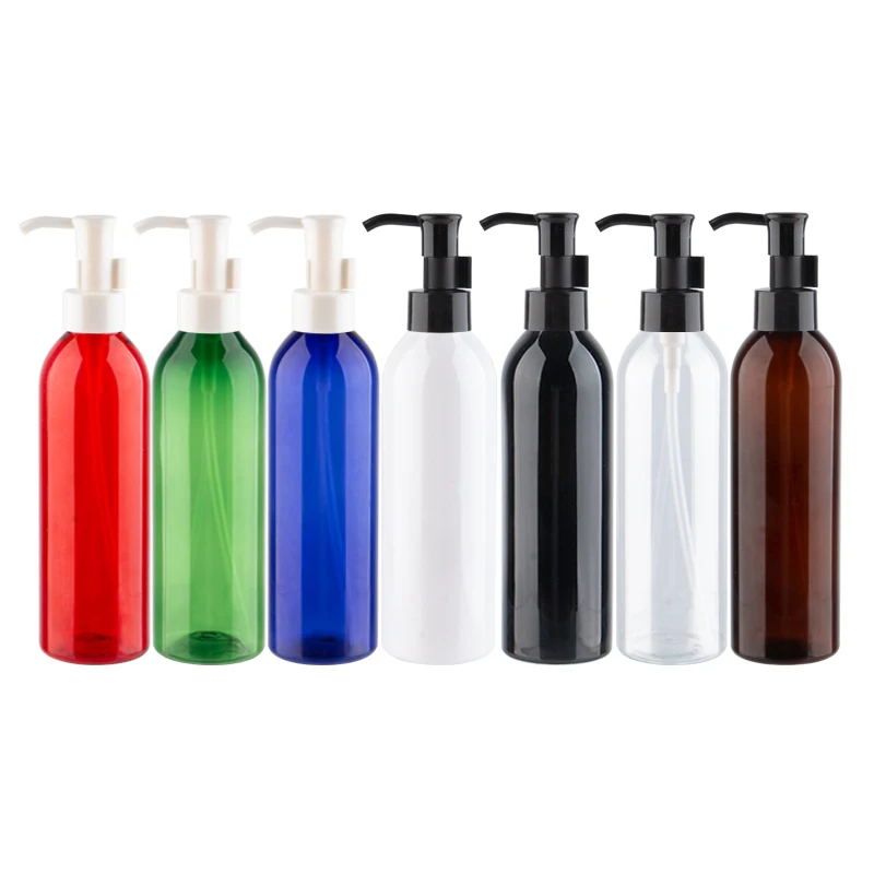 

Refillable PET Cosmetic Bottle With Oil Pump 250ml High Quality D.I.Y Plastic Bottles For Personal Care Liquid Soap Body Cream