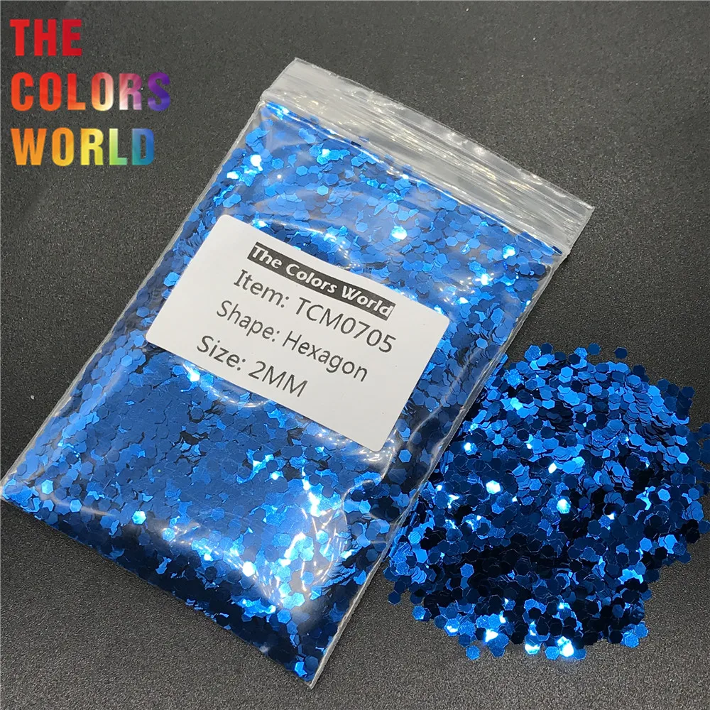 TCM0705 Cobalt Blue Color Metallic Luster Hexagon Shape Nail Glitter Nail Art Decoration Gel Makeup Henna Tattoo Handwork DIY