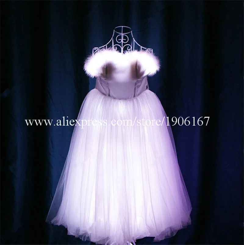 Programmable RGB Led Luminous Party Event Evening Dress Full Color Led Light Up Christmas Stage Performance Clothes Led Wears