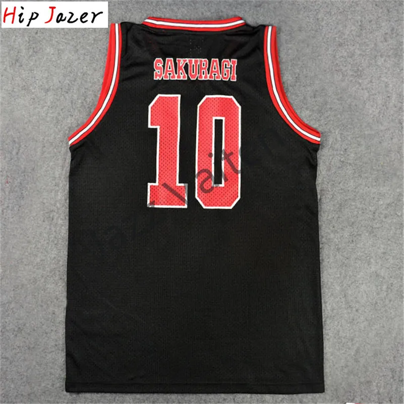 HipJazer Slam Cosplay Shohoku Sakuragi 10# Hanamichi 11#Rukawa Kaede Basketball Jersey Sport Basketball Hiphop Jerseys
