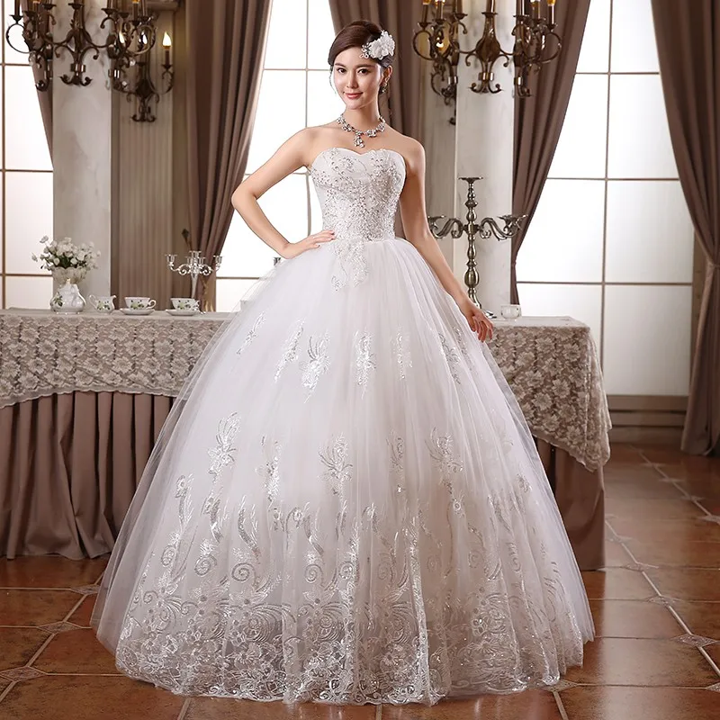 Vendita calda pizzo lungo nuovo Sweetange stile coreano dolce bianco principessa abito da sposa in pizzo alla moda romantico su misura T305