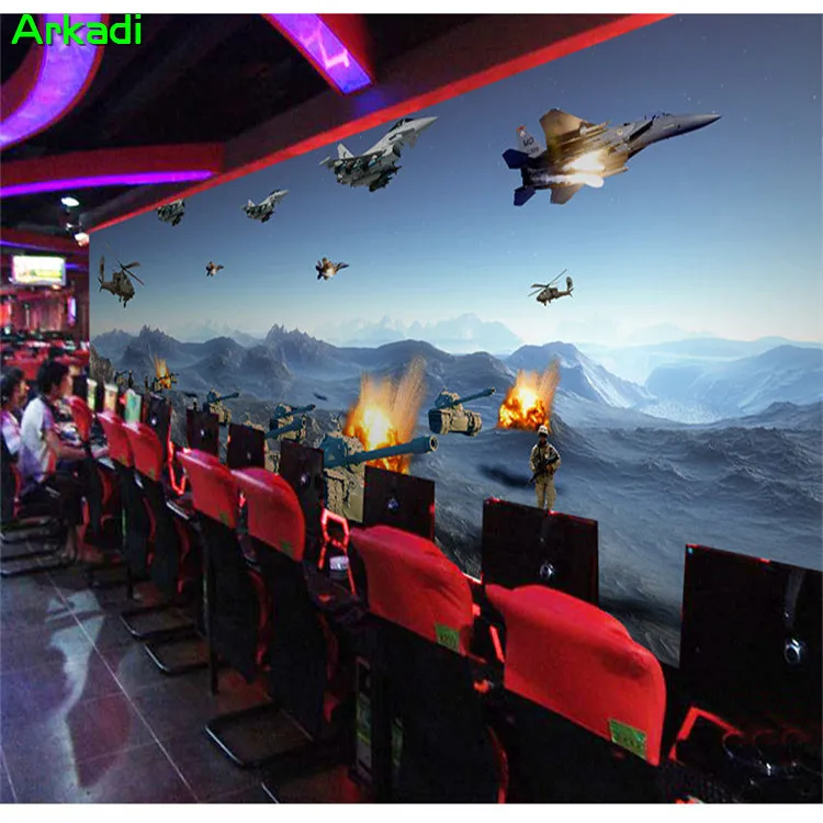 Custom 3D personality visual photo wallpaper war game theme mural KTV Internet cafe box military theme tank and aircraft