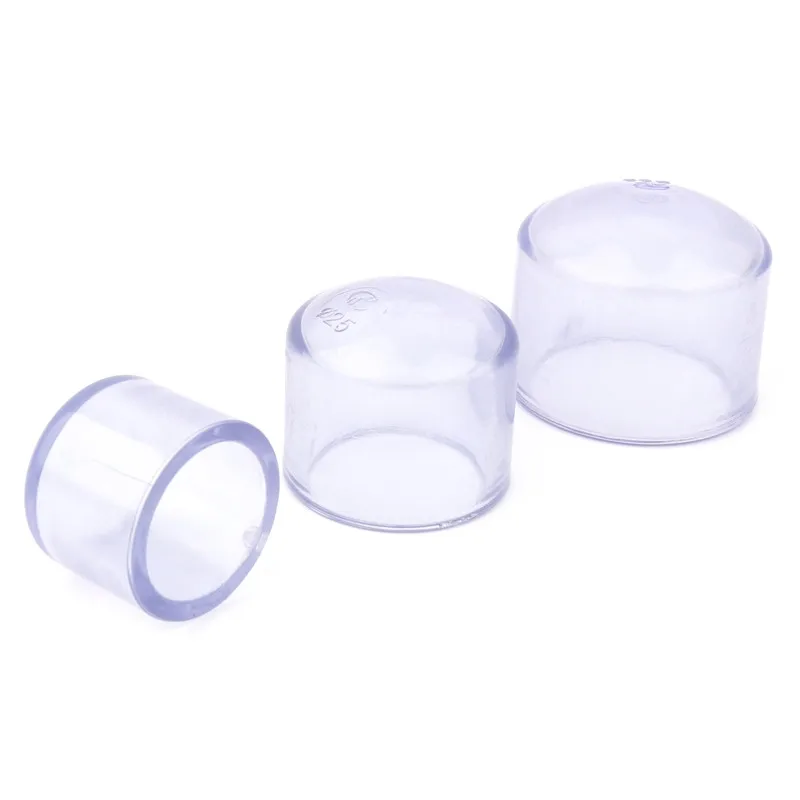 Inner Dia 20 25 32mm Transparent PVC Pipe End Cap Aquarium Fish Tank Garden Water Connectors UPVC Tube Plug Drinking Water Parts