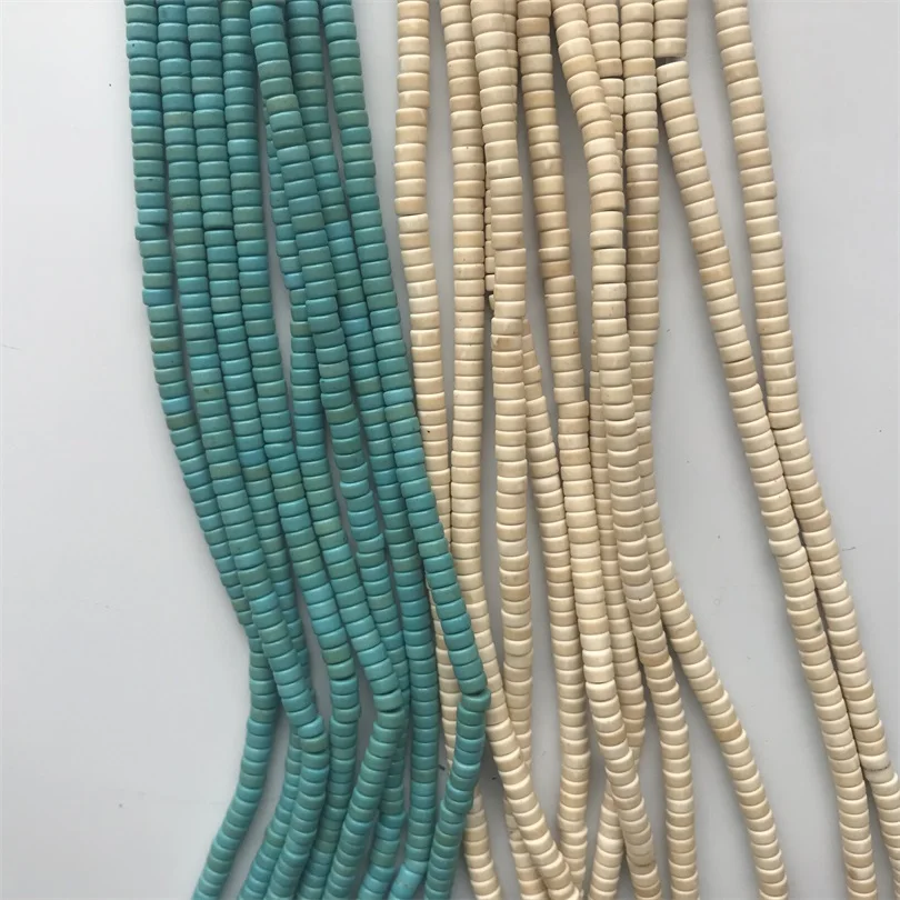 Heishi 2*4/3*6/3*8mm Loose Natural Stone Green Blue Beads For Jewelry Making DIY Necklace Howlite Bracelets Wholesale