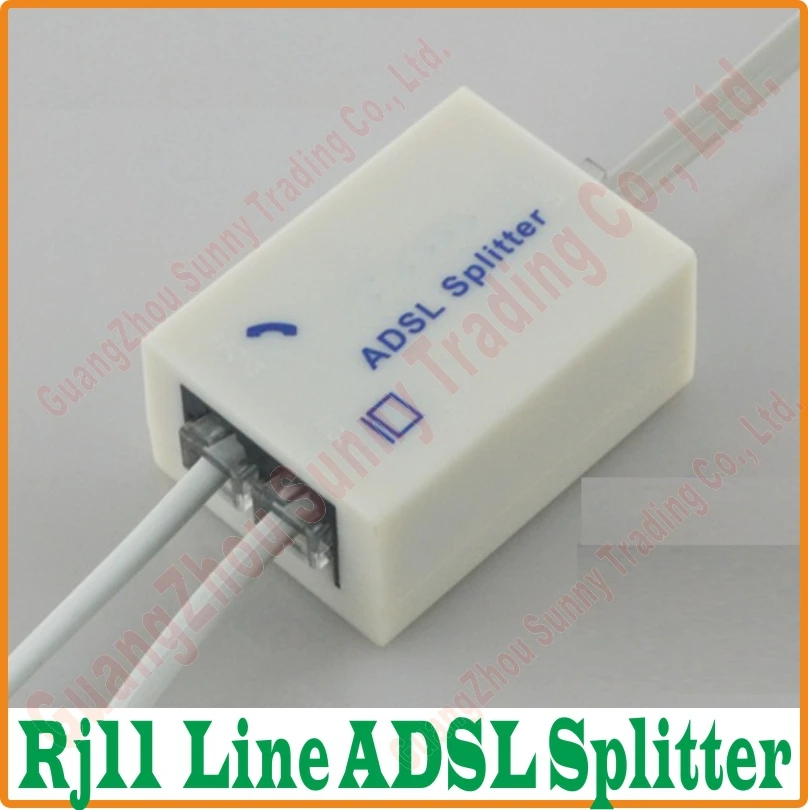 High quality! NEW RJ11 Line ADSL DSL Modem Phone Splitter Filter Adapter, ADSL Splitter