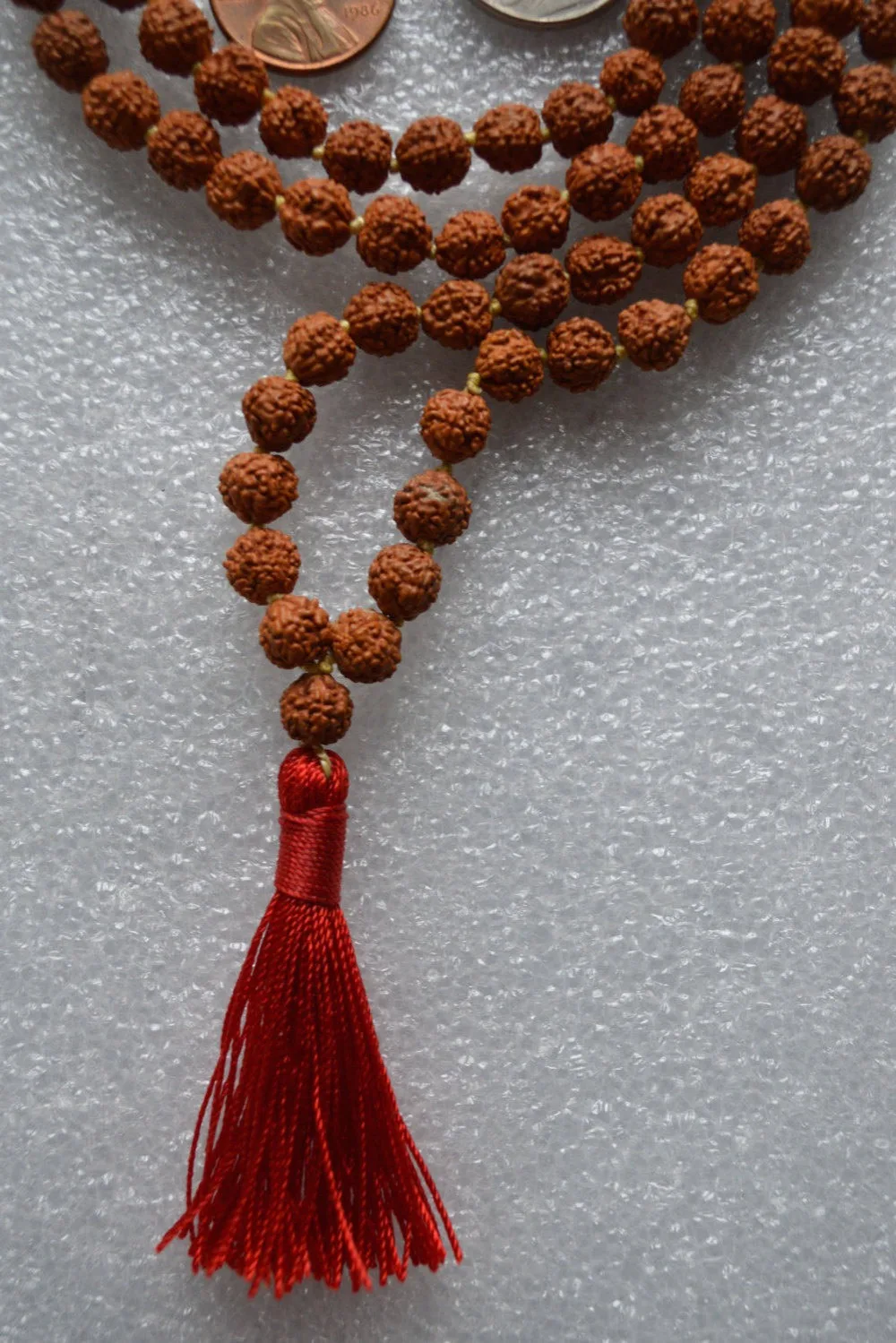 5 Mukhi 108 Rudraksha الخرز صغيرة شيفا الدموع قلادة بودي مالا الخرزة الطبيعي الهندي بذور اليوغا البوذية مجوهرات اليد kontted