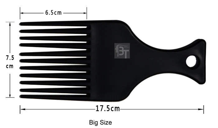 Salon Verwenden Sie 3 Größen, schwarzer afroamerikanischer Pick-Kamm, Haarkämme, Afro-Haarkamm für Friseur-Styling-Werkzeuge, DIY-Haarwerkzeug LZN0037 – Detail 6