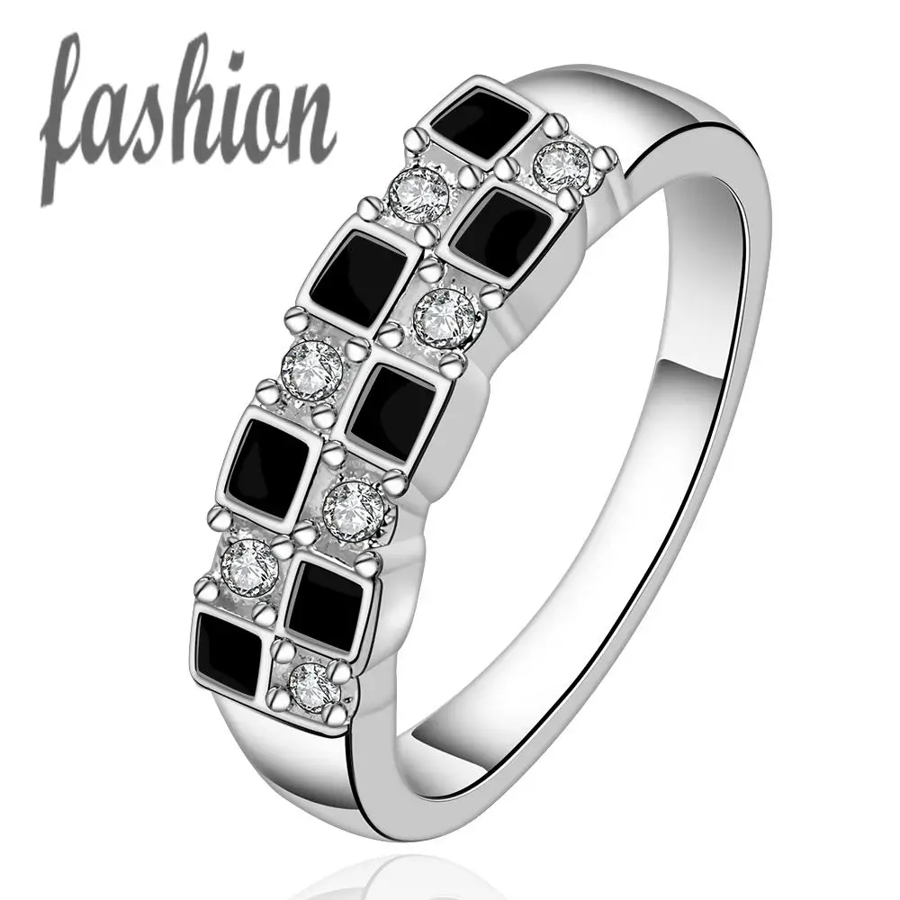 NEW Fashion!Wholesale Silver Plated Ring,Fashion Jewelry Engagement Ring Finger Ring For Lady Inlaid Crystal Super Offer