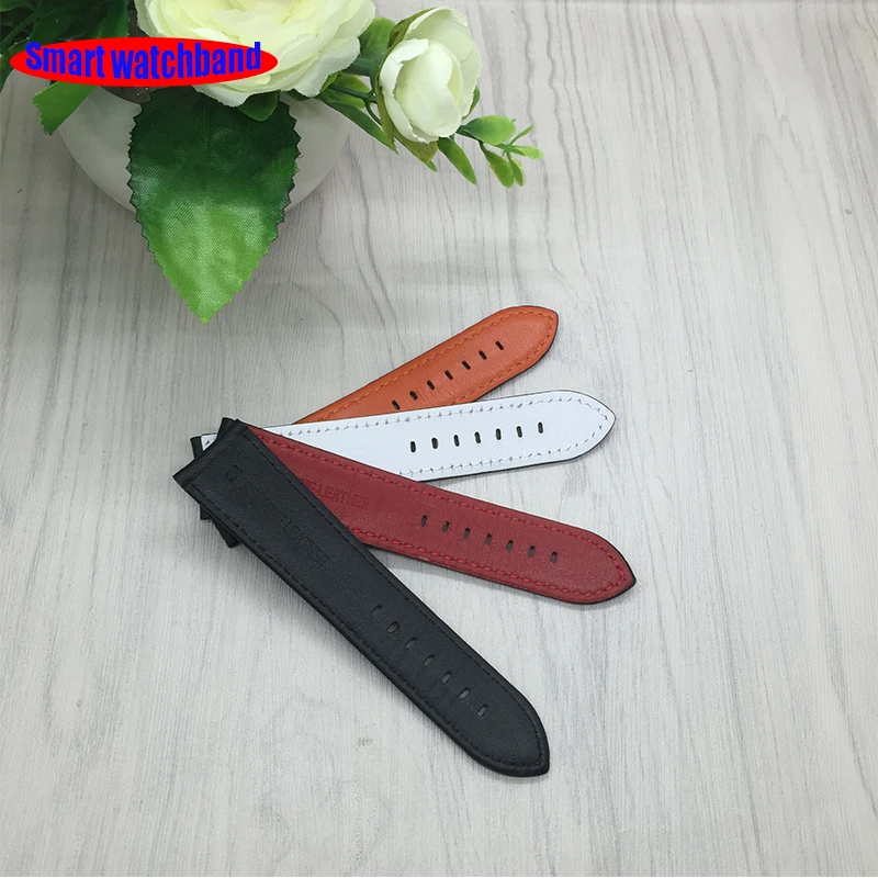 18mm 20mm 22mm 24mm Black Red Stitching Carbon Fiber Leather Watch Band strap sport