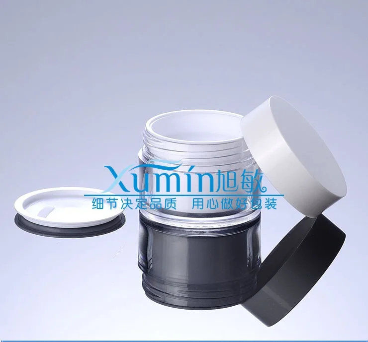 

50PCS 30G white Cream Jar with white lid,double wall, Plastic Cosmetic Container,Empty Makeup Sub-bottling,Sample Mask Canister