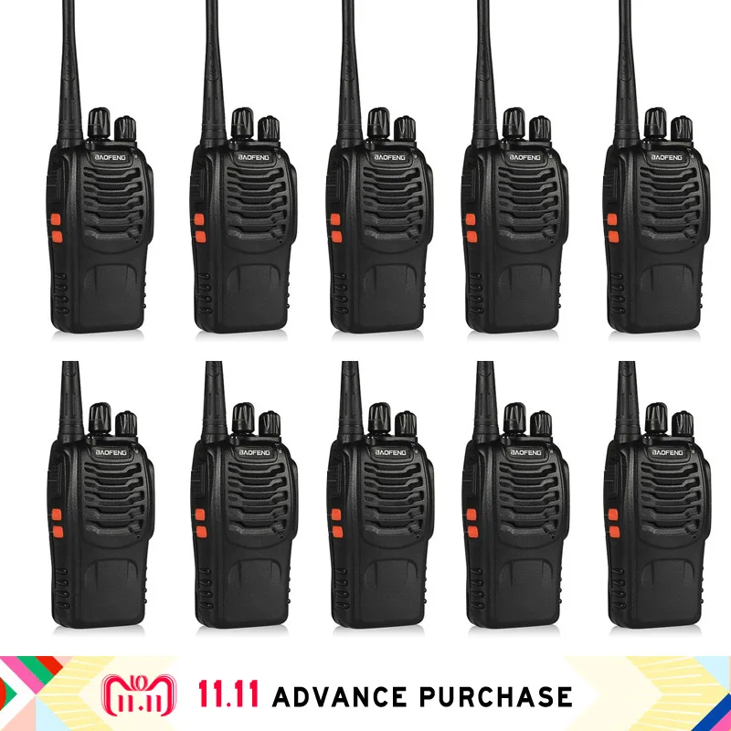 10 pcs baofeng BF 888S BF-888S walkie talkie portable radio walkie-talkie handphone comunicador telsiz doorphone purse hunting