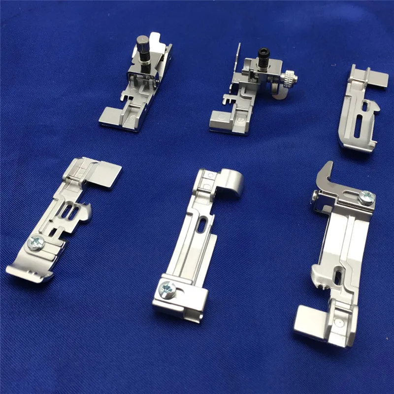 1Set 6pcs Presser Foot Optional Overlock Feet Foot Kit for Juki Lock MO-50E MO-51E Singer QuantumLock 14T948,14T957,14T968 7YJ33