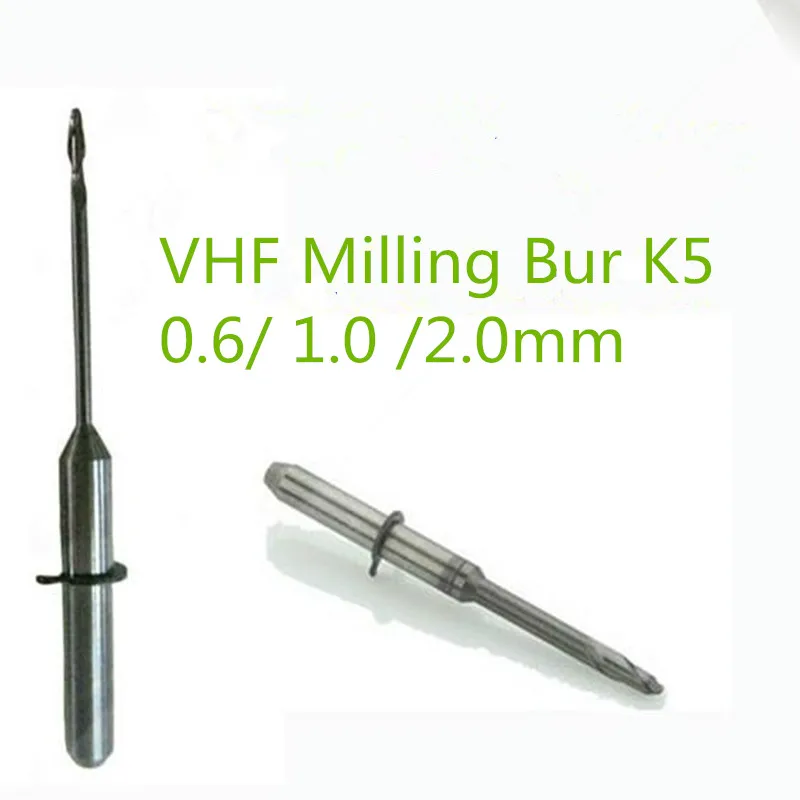 

5 PCS/lot Dental Lab Zirconia VHF Milling Burs 0.6/1.0/2.0mm Length 40mm For VHF K5 Cad Cam Open System Zirconia Milling Machine