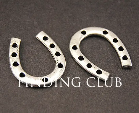 20 pcs 24x20mm  Silver Color Luck Horseshoe Charm Connector A822