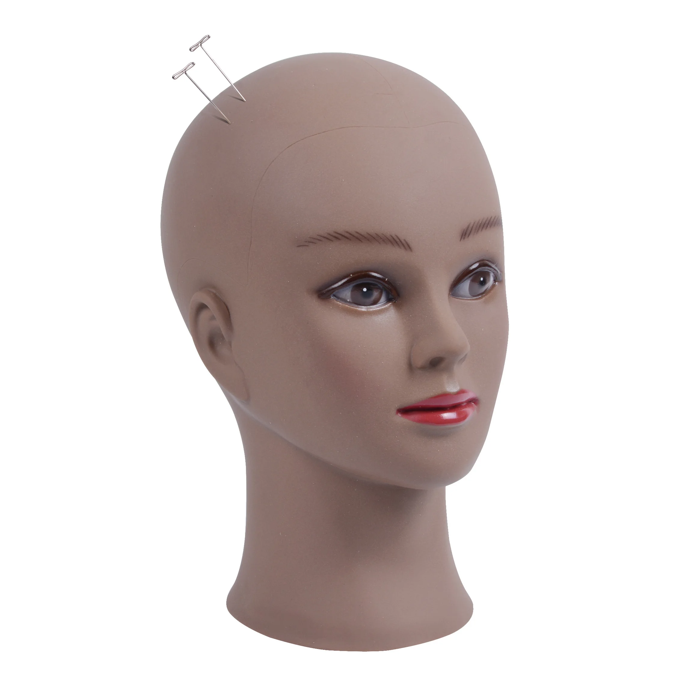 Bald Mannequin Head with Stand Holder Female Mannequin Head for Wig Making Cap Display Hair Styling Makeup Practice