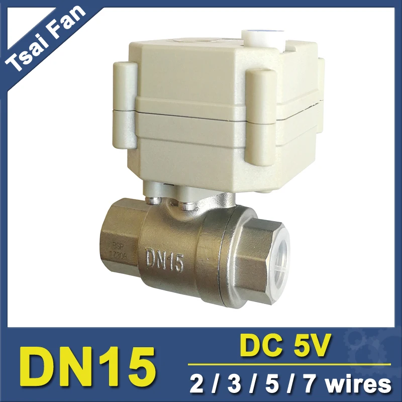 

Hot Sales DC5V 2/3/5/7 Wires BSP/NPT SS304 1/2'' DN15 Flow Control Electric Motorized Valve With Manual Override And Indicator