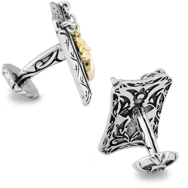 SPARTA White Gold Electroplated cross cufflinks men's Cuff Links + Free Shipping !!! metal buttons