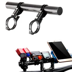 GUB Carbon Fiber Bike Bicycle HandleBar Extender Lengthen Mount Lamp CNC Lightweight MTB Flashlight Computer Phone Holder