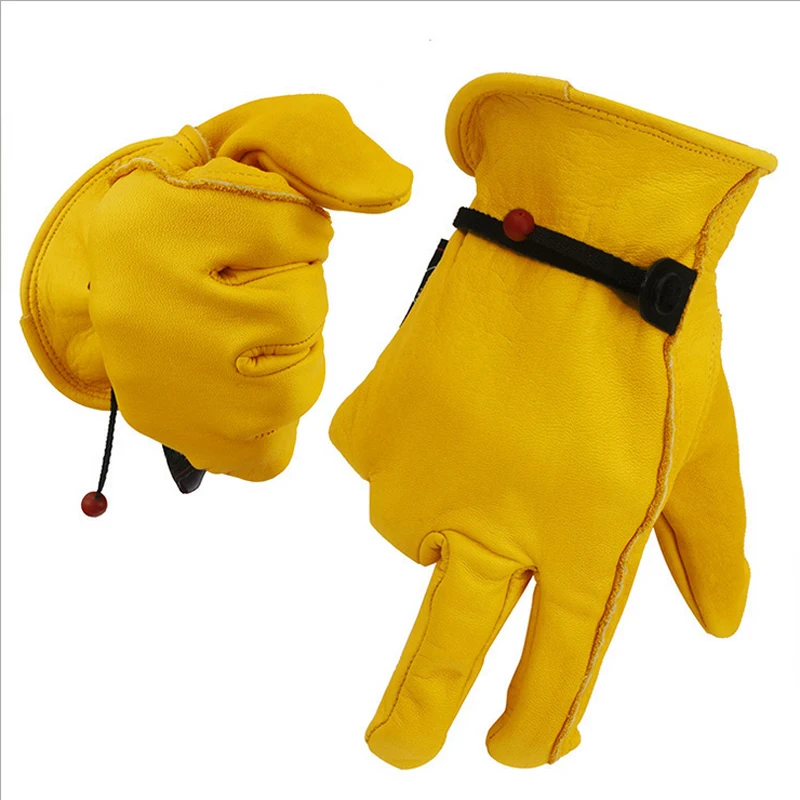 Safety Gloves Working Welding Warm Gloves Protective Bicycle Garden Sports MOTO Building Cowhide Leather Wear-resisting  Gloves