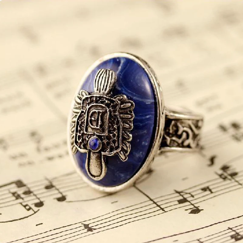 The Vampire Diaries Ring New Fashion Punk Blue Enamel Ring For Women Men Fashion Jewelry Accessories 6D3008