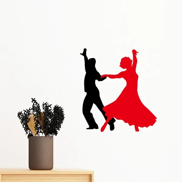 

Duet Dance Social Dancing Dancer Removable Wall Sticker Art Decals Mural DIY Wallpaper for Room Decal