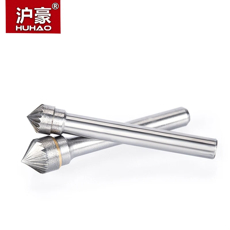 HUHAO 1pc 6mm Shank Tungsten Steel Cutter Metal Grinding Carving Rotary File Cylindrical Router Bit For Metal Polishing K Type