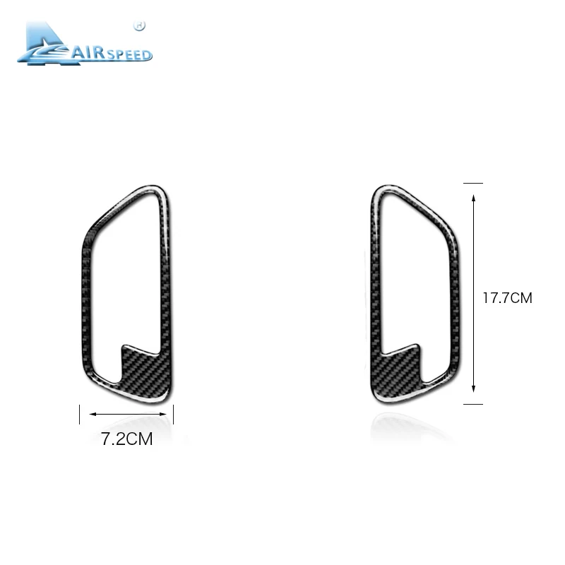 AIRSPEED 2PCS Carbon Fiber Car Interior Door Handle Cover Trim Door Bowl Stickers for BMW M4 F82 Accessories Car-styling