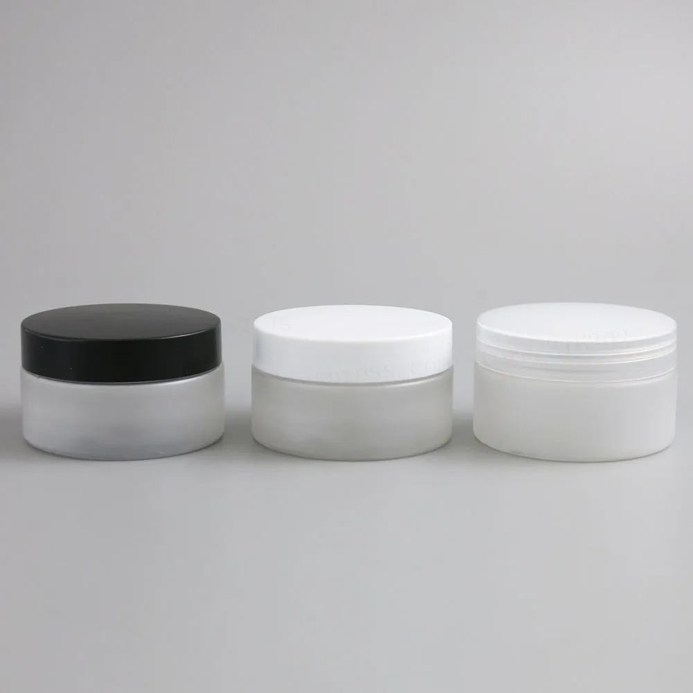 

20 x 100G Frost PET Cream Jar With Plastic Lids and Seal 3.33oz 100 cc Frost Plastic Container Cosmetic Packaging