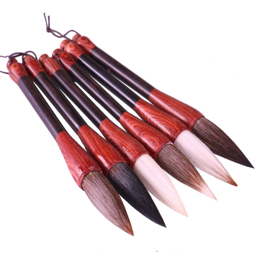 6pcs TOP Chinese Calligraphy Brushes wool bear mixed weasel hair brush for painting calligraphy Artist supplies