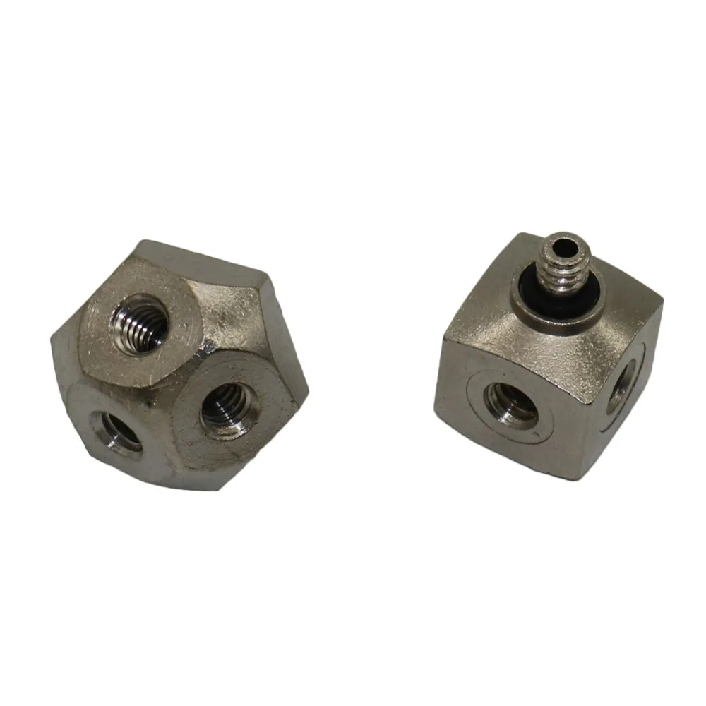 2Pcs High Pressure 3/16 Inch Copper Male Thread Three Holes Four Holes Connectors For Connecting Misting Nozzles Nozzle Splitter