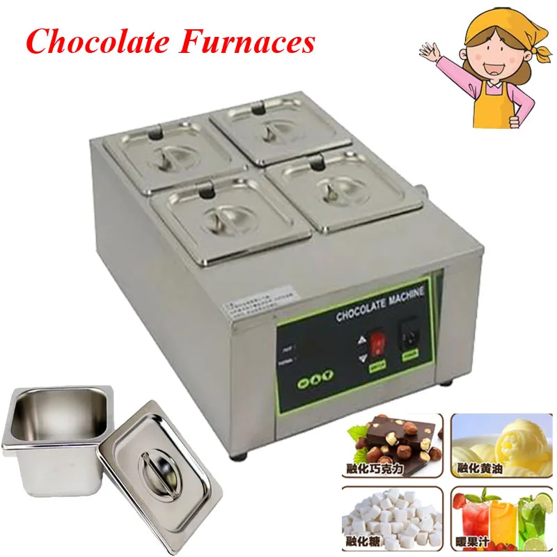 4 Cylinder Chocolate Soaps Melting Pot Thermostatic Kerotherapy Furnace Machine DIY Electric Chocolate Fountain