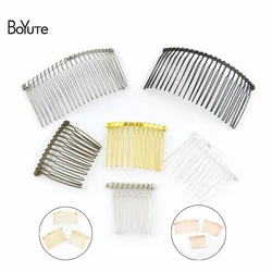 BoYuTe (10 Pieces/Lot) Metal Wire Hair Comb Base 8 Colors Plated Diy Hand Made Women Hair Jewelry Accessories