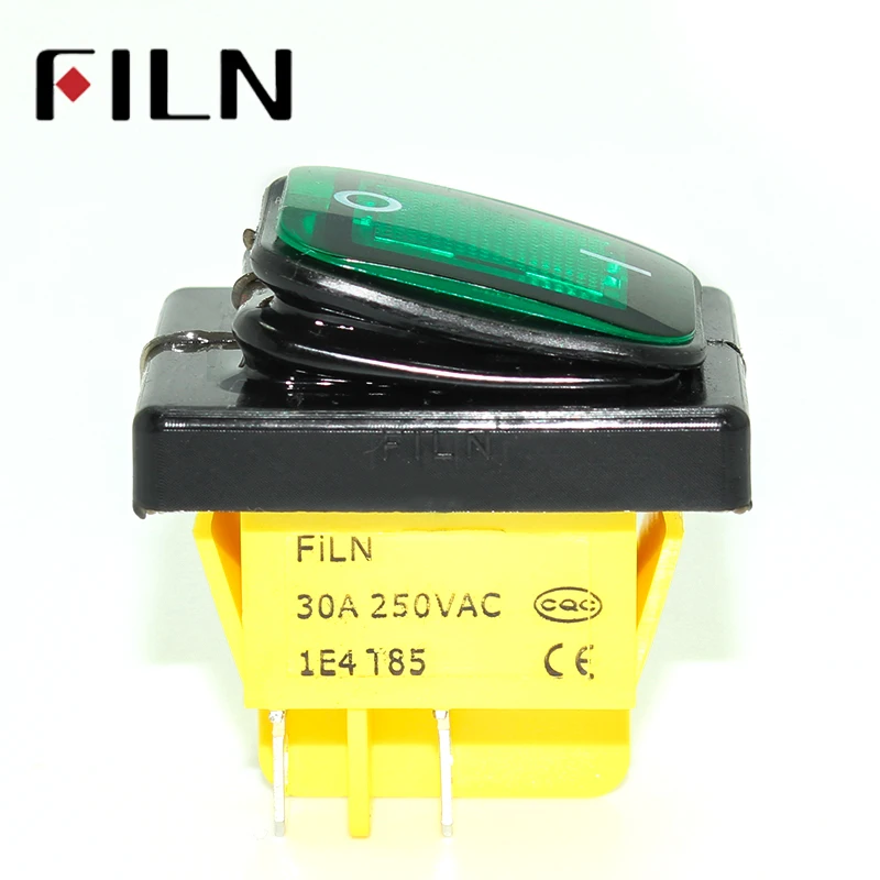 KCD4 T85 220V 30A heavy duty red blue green IP68 waterproof led toggle switch 4pins on off marine freeze rocker switch