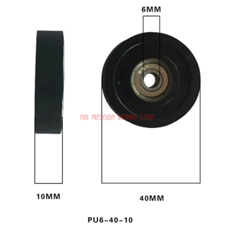 2023 Direct Selling Real Miniature Bearings 6*40*10 Rubber Coated Pu Wheel Polyurethane Mute Bearing 626