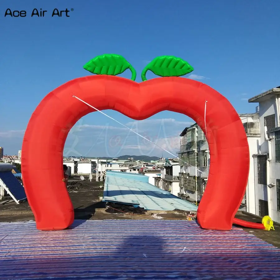 Custom Attractive Red Inflatable Apple Arch Model for Fruit Promotion and Advertising