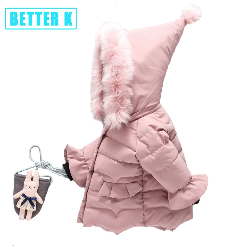 

Girls Coats Girl Winter Jacket Coat Fur Hooded Parkas 0-5Y Children's Clothing Kids Outwear Baby Girl Winter Warm Jacket Coat