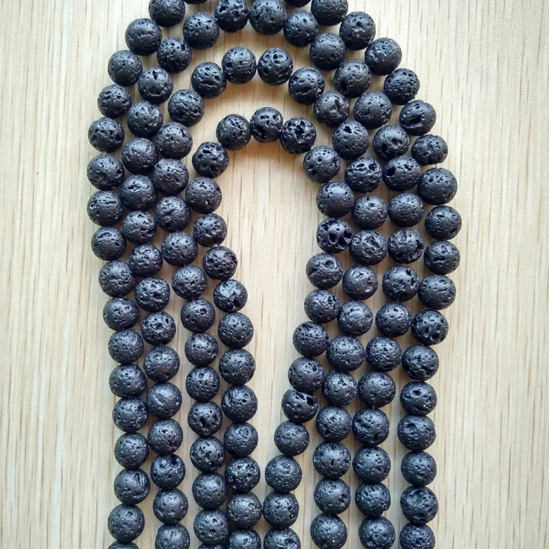 

2017 hot selling Natural Volcanic Rock Stone round Loose beads 10mm for Jewelry Bracelet charms making wholesale 150pcs/lot free