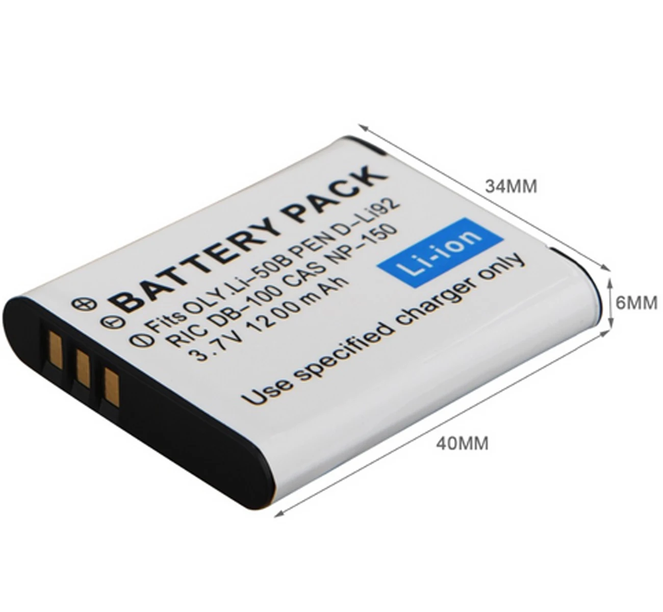 Rechargeable Lithium-ion Battery Pack for Panasonic VW-VBX090, VW-VBX090-W, VW-VBX090E-W and Ricoh DB-100, DB100