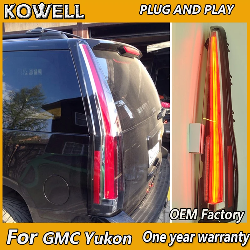 KOWELL Car Styling For GMC Yukon for Tahoe Suburban LED Tail lamp 2007 2008 2009 2010 2011-2014 DRL  Cadillac Escalade Style