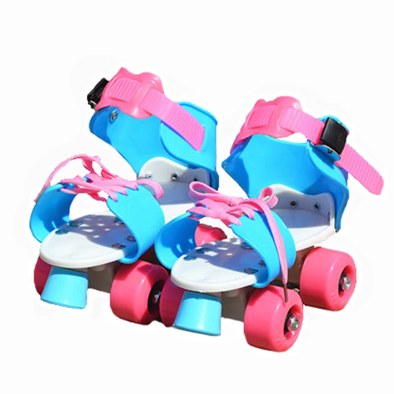 New Children Two Lines Roller Skates Double Row 4 Wheel Skating Shoes Adjustable Sliding Slalom Inline Patines Kids\'Gift IB02