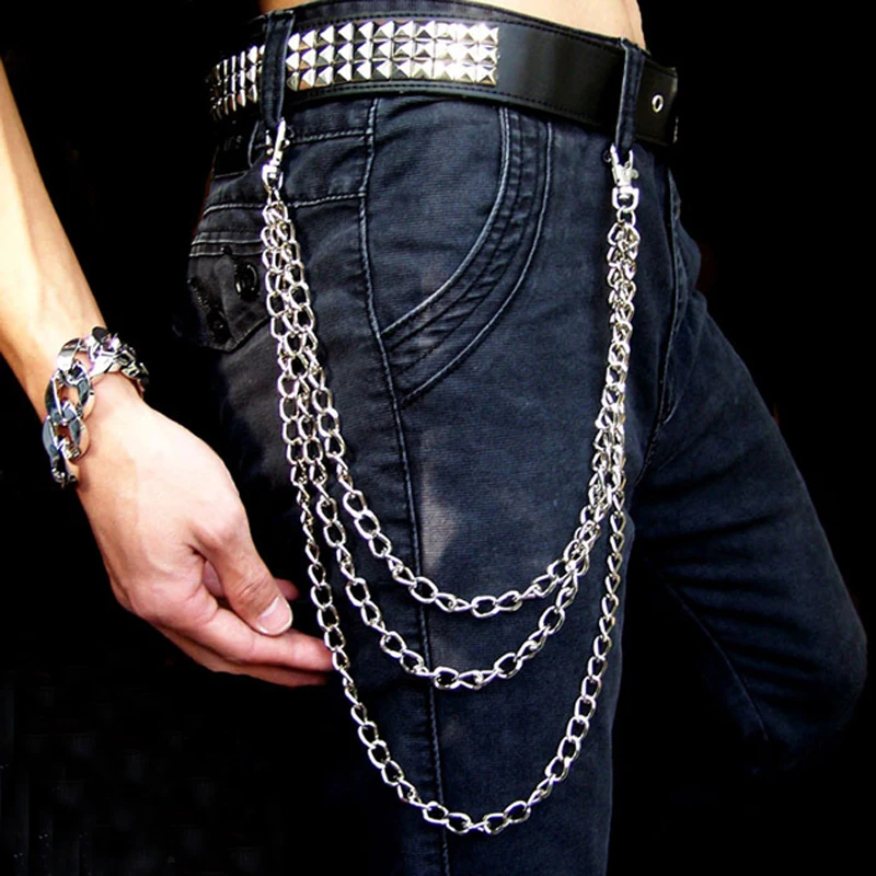 Long Biker Jean Key Wallet Chains Rock Punk Hip-pop Hipster Metal Keychain Pants Chain Fashion Men Jewelry Gift J221