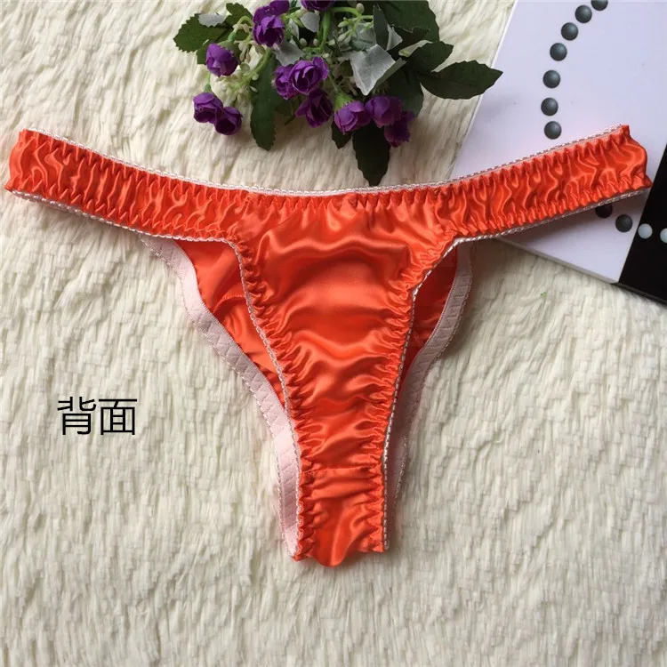 2018 For Slim Tailored Men\'s 100% Silk Thongs Breathable Antibacterial Waist Wide Waist Sexy T Pants Youth Movement jockstrap