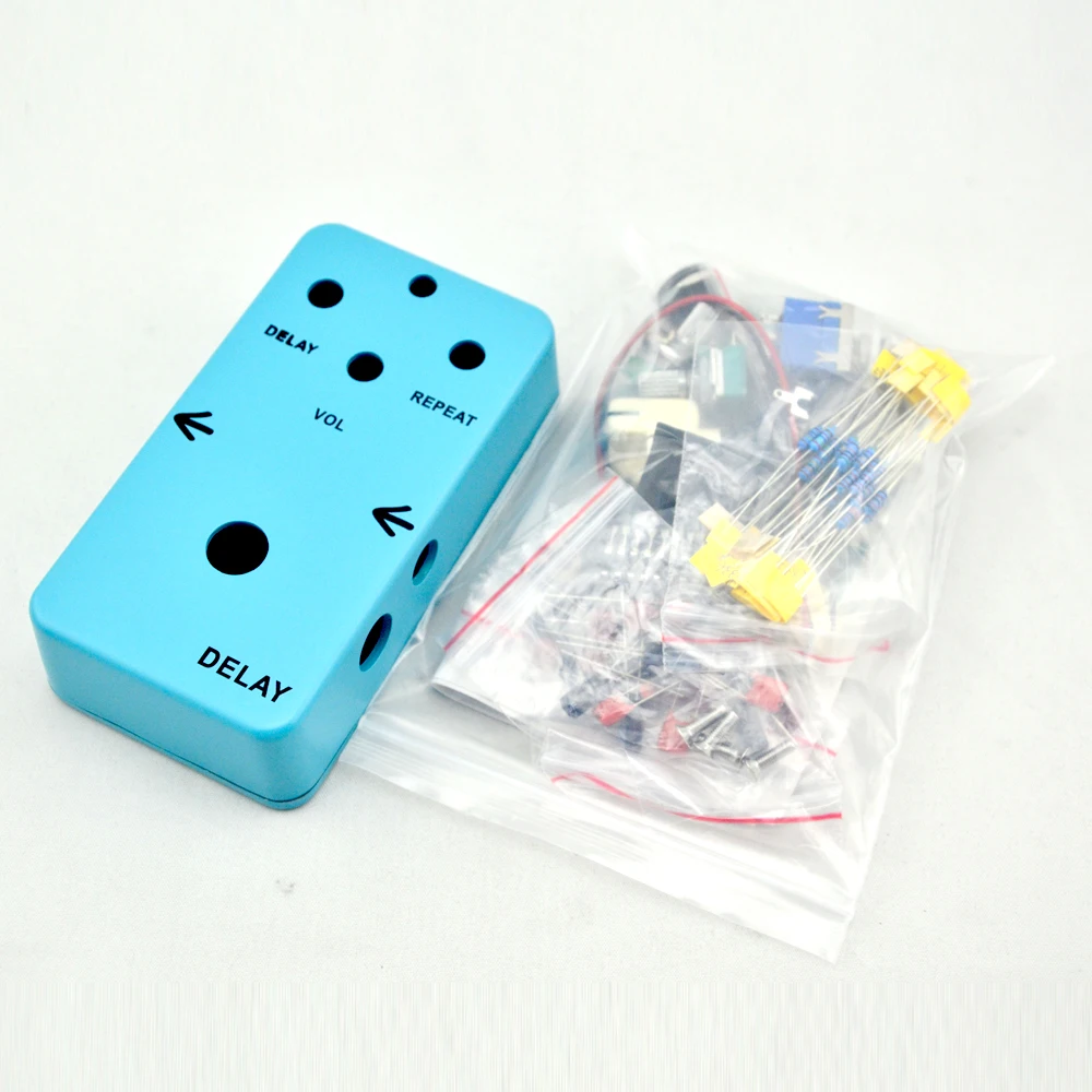 DIY Delay Effect Pedal All Kits with 1590B Blue Enclosure True Bypass for Guitar Pedal Free Shiping