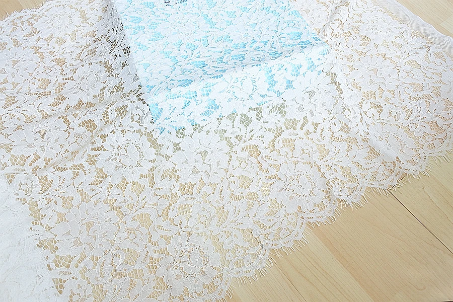 LASUI New 1pieces/1lot Eyelash LACE White lace fabric width65cm dress decoration clothes  accessory kicthen accessories JM013