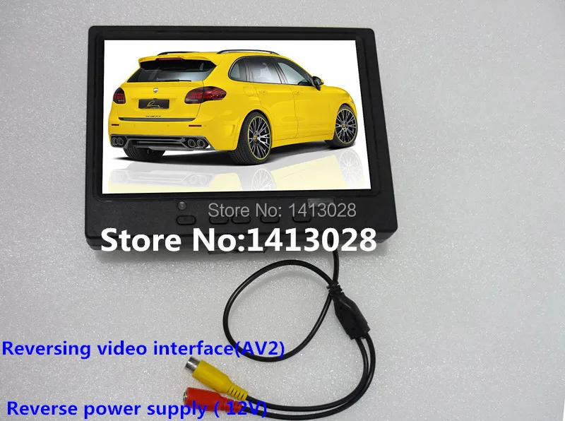 7 inch car on-board monitor 7 inch high resolution VGA monitor + 2AV + HDMI reversing video shows 5-20 v input power