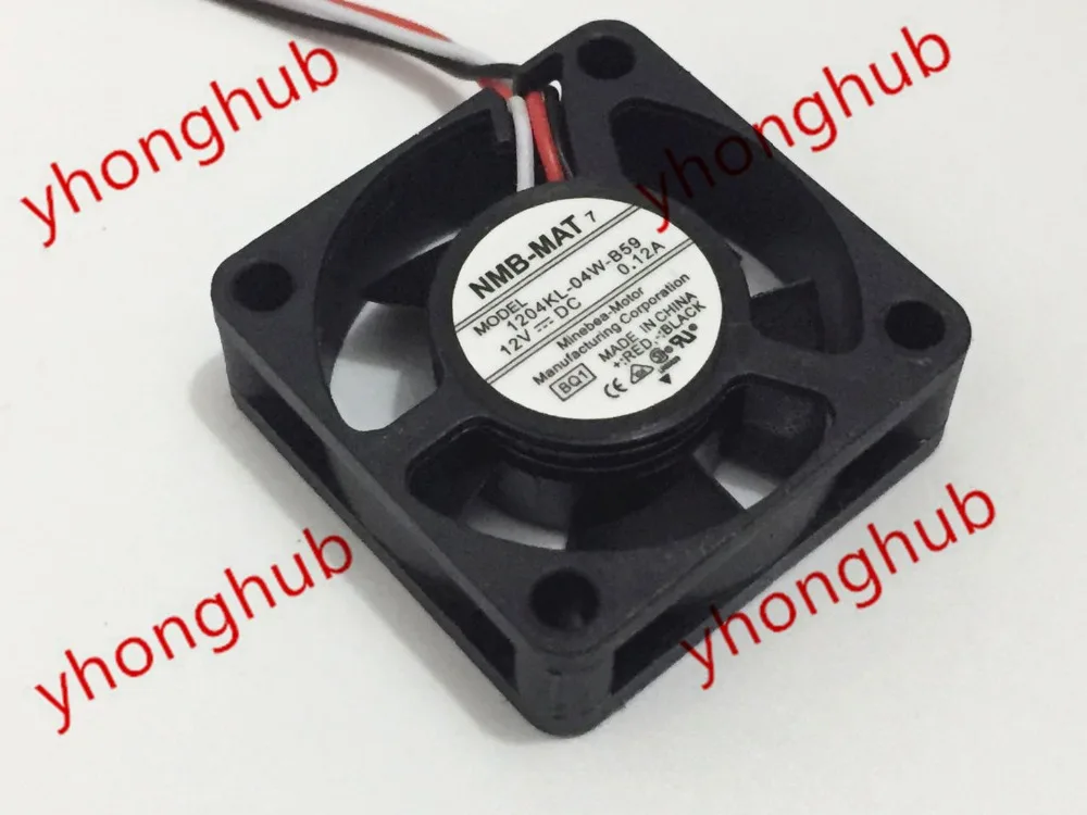 NMB-MAT 1204KL-04W-B59 BQ1 DC 12V 0.12A 3-Wire 30x30x10mm Server Cooling Fan