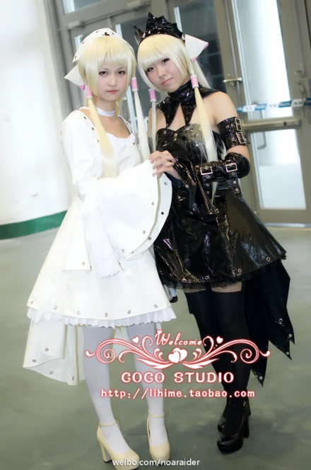 

Anime Gothic Lolita Chobits Chii (black2 and white2) Chobits Chii Dress Cosplay Costume Party Dress Action Figure 11