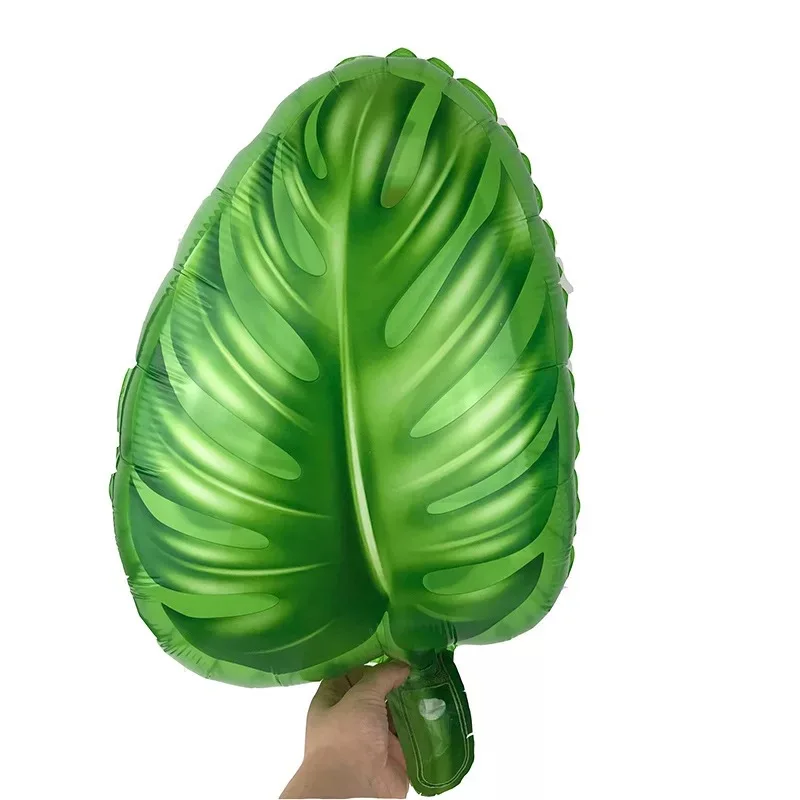 50pcs Hawaii Green Leaves Aluminium Foil Balloon Jungle Theme Party Decoration Palm Leaf Globos Helium Inflatable Ball Toy